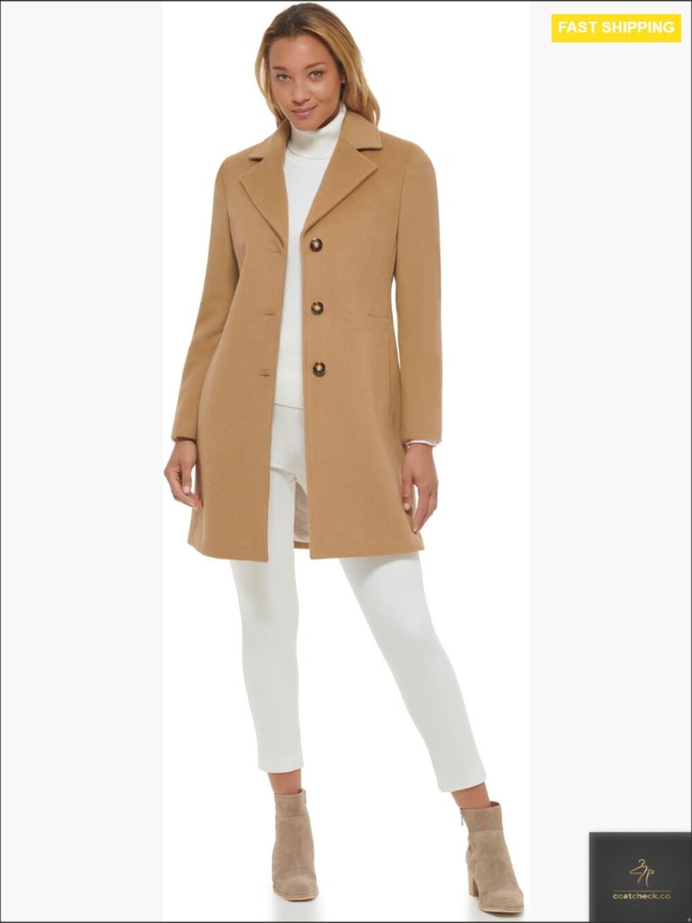 Classic Wool Blend Coat Tailored Fit Elegant Minimal Chic Overcoat